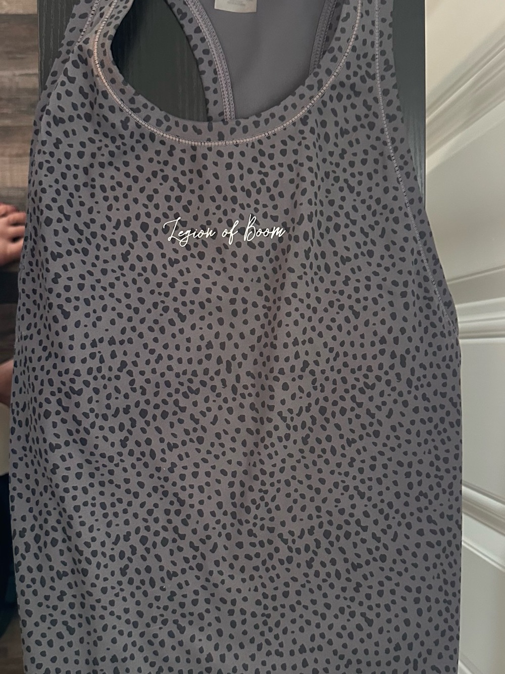 1st Phorm Women's Gray Leopard Print Racerback Tank Medium